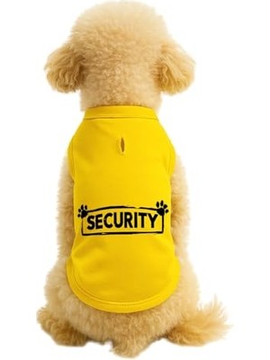 Die Grup Kedi ve Köpek Kıyafeti & Elbisesi Sarı Security Atlet S