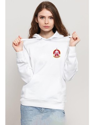 Tshirthane Top Gun Wingman Beyaz Kadın 3ip Kapşonlu Sweatshirt