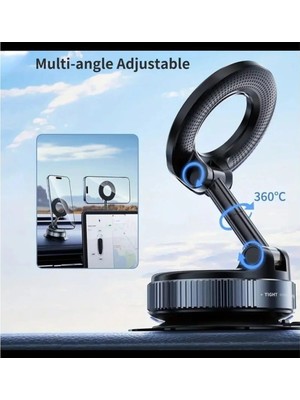 Buççin Online Mağaza Mini Countryman 360 Dönebilen Araç Telefon Tutucu Vakumlu Magsafe Destekli Telefon Tutucu Siyah