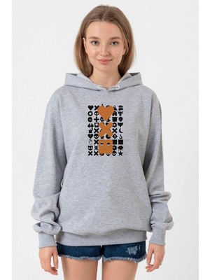 Tshirthane Love Death Robots Orange Grimelanj Kadın 3ip Kapşonlu Sweatshirt