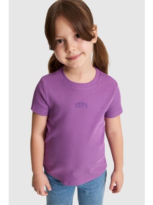 U.s. Polo Assn. Kız Çocuk Menekşe Tişört Basic 50325626-VR037