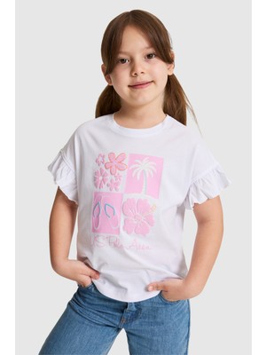 U.s. Polo Assn. Kız Çocuk Beyaz Tişört 50325654-VR013