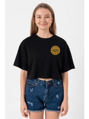 He Man Grayskull Brewing Co Logo Siyah Kadın Crop Tshirt