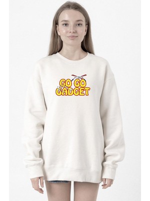 Tshirthane Inspector Gadget Go Go Gadget Beyaz Kadın 2ip Sweatshirt
