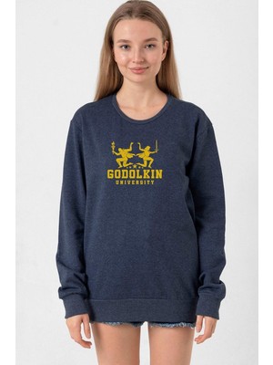 Tshirthane Gen V Godolkin University Logo İndigo Kadın 2ip Sweatshirt