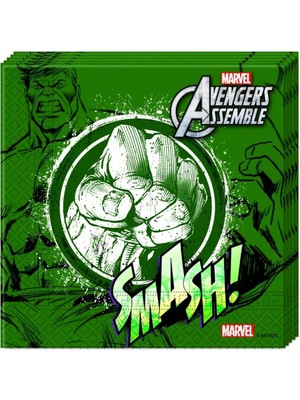 Parti Sürprizi Avengers Hulk Kağıt Peçete 20 Adet