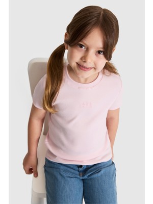 U.s. Polo Assn. Kız Çocuk Açık Pembe Tişört Basic 50325626-VR078