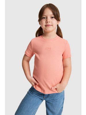 U.s. Polo Assn. Kız Çocuk Mercan Tişört Basic 50325626-VR204
