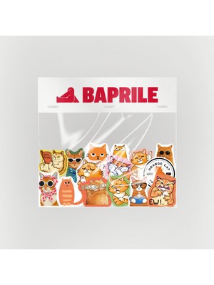 Baprile Turuncu Kediler 27 Parça Sticker Paketi Suya Dayanıklı Ajanda Laptop Termos Telefon Etiket Seti