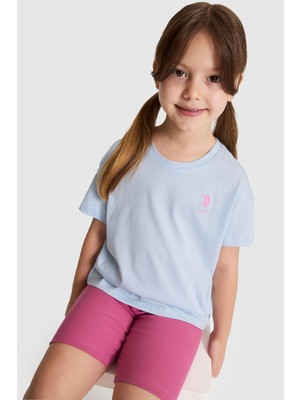 U.s. Polo Assn. Kız Çocuk Açık Mavi Tişört Basic 50325609-VR003