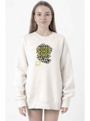 Tshirthane Sherlock Bored Beyaz Kadın 2ip Sweatshirt