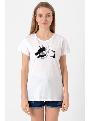 Jujutsu Kaisen Anime Divine Dogs Beyaz Kadın Bisikletyaka Tshirt