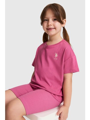U.s. Polo Assn. Kız Çocuk Fuşya Tişört Basic 50325609-VR023