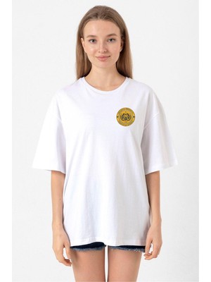 He Man Grayskull Brewing Co Logo Beyaz Kadın Oversize Tshirt