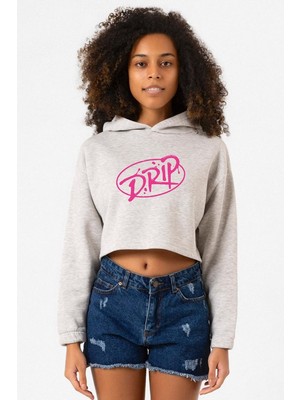 Tshirthane Babymonster Drip Grimelanj Kadın Crop Kapşonlu