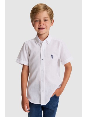 U.s. Polo Assn. Erkek Çocuk Beyaz Gömlek Kısa Kollu 50326122-VR013