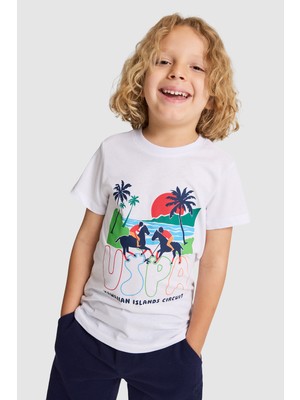 U.s. Polo Assn. Erkek Çocuk Beyaz Tişört 50320412-VR013