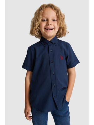 U.s. Polo Assn. Erkek Çocuk Lacivert Gömlek Kısa Kollu 50326122-VR033