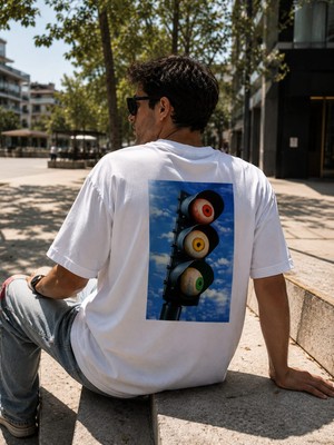 Montree Erkek Oversize Baskılı %100 Pamuk T-Shirt