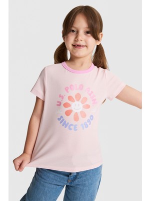 U.s. Polo Assn. Kız Çocuk Açık Pembe Tişört 50325635-VR078