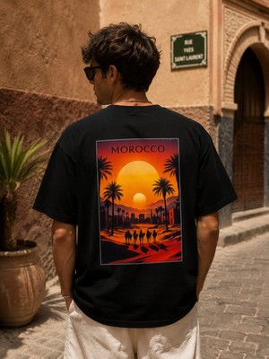 Montree Erkek Oversize Baskılı %100 Pamuk T-Shirt