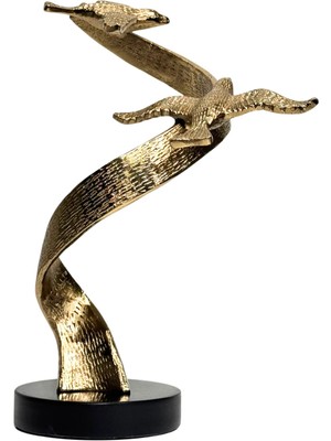 Lara Decor Döküm Gold Kuşlu Sarmal Obje
