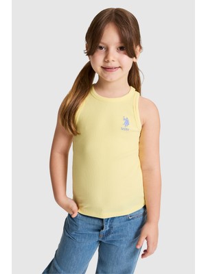 U.s. Polo Assn. Kız Çocuk Açık Sarı Tişört Basic 50325671-VR004