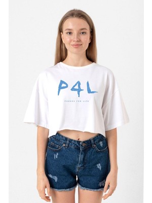 Outer Banks P4L Beyaz Kadın Crop Tshirt