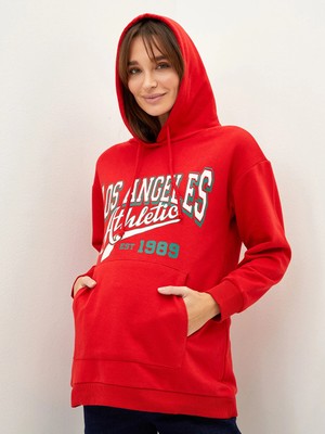 Lc Waikiki Yeni Sezon Baskılı Uzun Kollu Hamile Hoodie