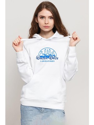 Tshirthane Breaking Bad Walter White Laboratories Beyaz Kadın 3ip Kapşonlu Sweatshirt