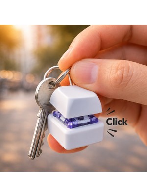 Flexilab Creative Mekanik Klavye Tuşu Anahtarlık | Clicker Fidget Keychain | Basmalı Klavye Switch Anahtarlık