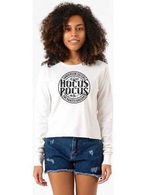 Tshirthane Hocus Pocus Sanderson Sisters Ekstra Uzunkol Sweatshirt Ekru