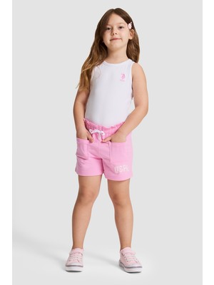 U.s. Polo Assn. Kız Çocuk Pembe Şort (Örme) 50325692-VR041