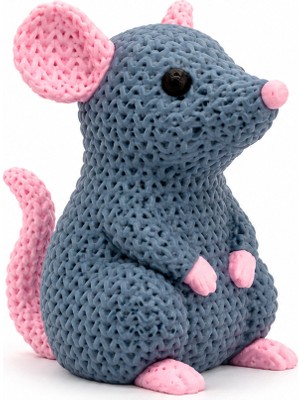 Yapı3D 🐭✨ Örgü Dokulu Dekoratif Fare Figürü | Sevimli Masaüstü Süsü | Ev ve Ofis Dekoru 🏡🎁