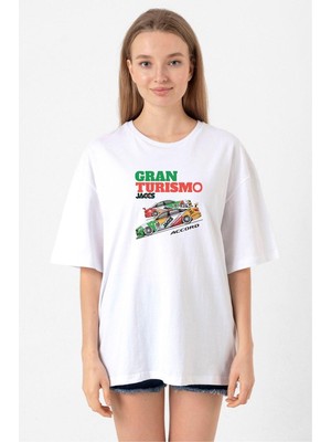 Gran Turismo Jaccs Accord Beyaz Kadın Oversize Tshirt