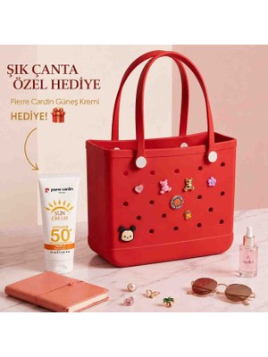Velline Kadın Plaj  Çanta – Delikli Eva Malzeme – Suya Dayanıklı – Güneş Kremi Hediyeli