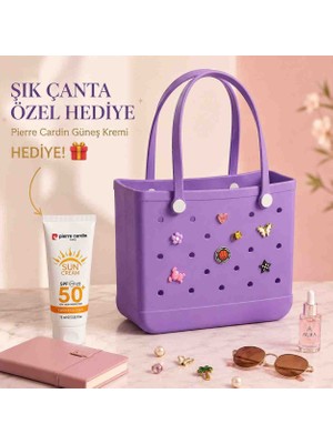 Velline Kadın Plaj  Çanta – Delikli Eva Malzeme – Suya Dayanıklı – Güneş Kremi Hediyeli