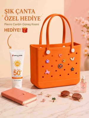 Velline Kadın Plaj  Çanta – Delikli Eva Malzeme – Suya Dayanıklı – Güneş Kremi Hediyeli