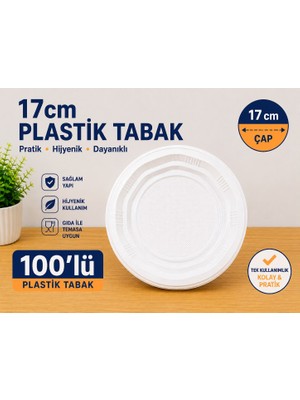 Nece Cup 17 cm Plastik Tabak 100'LÜ