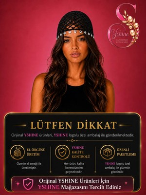 Yshine El Örgüsü Saç Filesi – Işıltılı Pul Uç Detaylı Bohem Bandana Tarzı Kadın Aksesuar