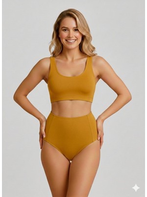 Sheviva Hardal Yüksek Bel Toparlayıcı Bikini Altı