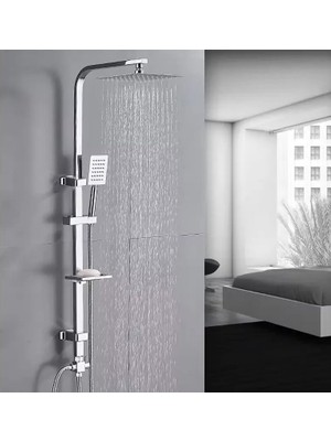 FAWER Faucet & Shower Ful Krom Kare  Yağmurlama Robot Duş Seti - 400KK