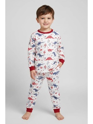 Diamondstar Erkek Çocuk Dinazor Desenli%100 Pamuklu Pijama Takımı  1/8 Yaş
