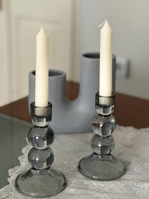 Artnest Beyaz Şamdan Mumu, Beyaz Mum 2 li Set, Özel Günler, Dekoratif Mumlar, Hediyelik, Yılbaşı