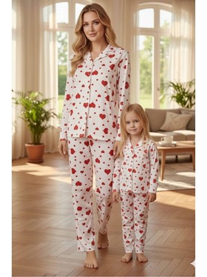 Diamondstar Anne Kız Kombinli (Ayrı Ayrı Satılır) Desenli Gömlek Yaka Pijama Takımı