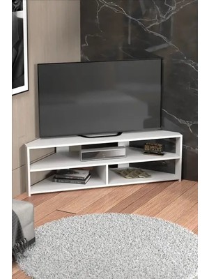 Köşe Tv Sehpası Beyaz