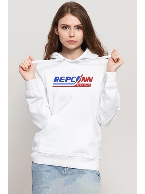 Tshirthane Fallout Repconn Aerospace Beyaz Kadın 3ip Kapşonlu Sweatshirt