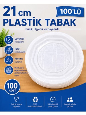 Nece Cup 21 cm Plastik Tabak 100'LÜ
