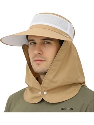 Mustran Yazlık Hafif Ince Kumaş Geniş Siperli Enseli Güneş Şapkası Unisex Outdoor Safari Balıkçı