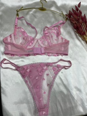 Nivene PEMBE DANTELLİ BRALET TAKIM
